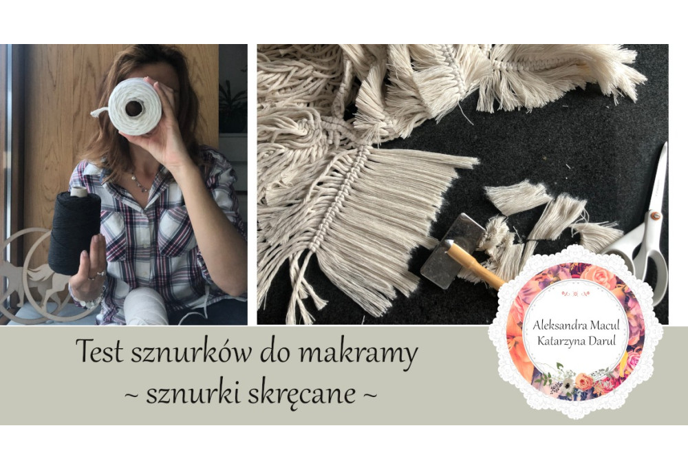 Test sznurka do makramy - sznurek skręcany do rozczesywania